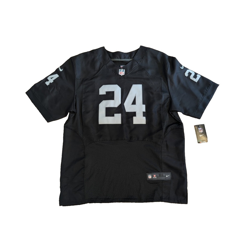 Nike Elite Oakland Raiders Marshawn Lynch #24 Stitched Jersey Size 52 On Field